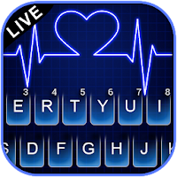 Neon Blue Heartbeat Keyboard Theme
