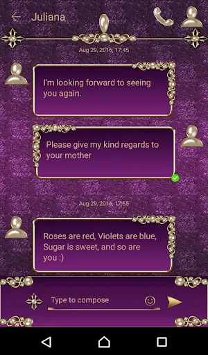 Virgin Mary Lilac Go SMS theme Screenshot 0