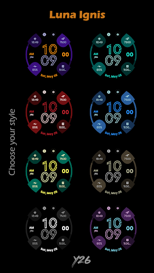 Y26 Luna Ignis Watch Face Screenshot 2