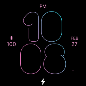 Skinny Blue Pink Watch Face Screenshot 3