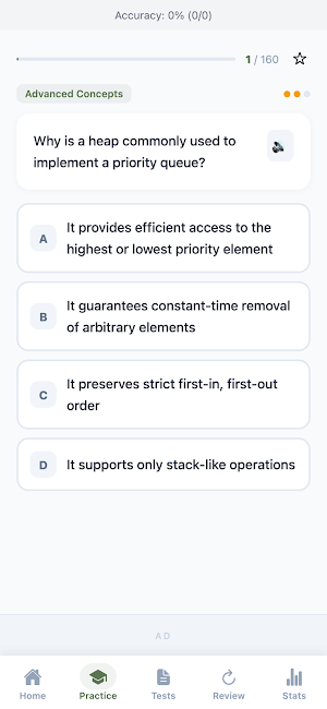 Stack and Queue Concepts Quiz Screenshot 1