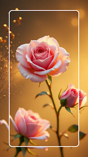 Pink Gold Rose Wallpaper Screenshot 1