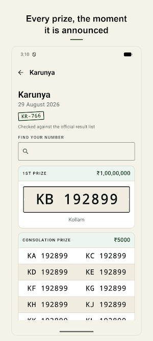 Kerala Lottery Result Today Screenshot 0