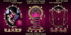 Virgin Mary Purple 3D Next Launcher theme Screenshot 1