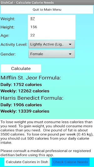 DishCal Screenshot 1
