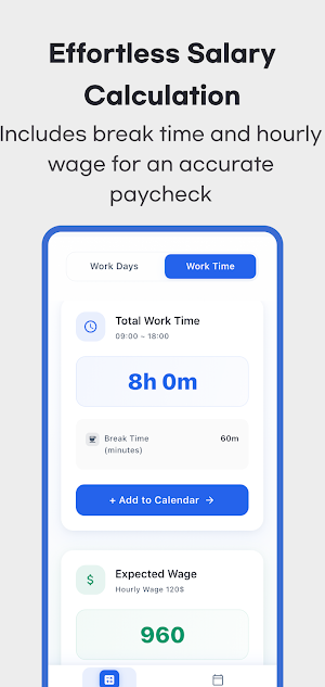 Work Hours & Days Calculator Screenshot 0