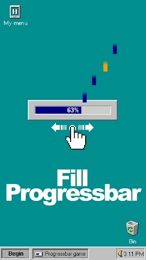 Progressbar95 - easy, nostalgic hyper-casual game Screenshot 1