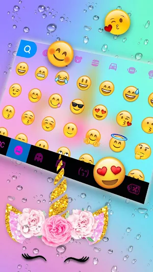Raindrop Unicorn Keyboard Them Screenshot 2