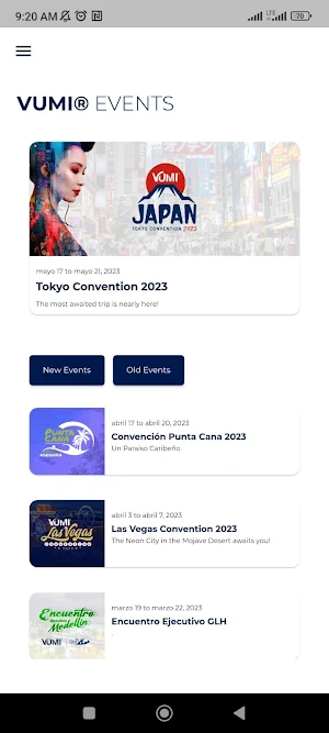 VUMI Events Screenshot 3