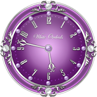 White Orchids Clock Widget
