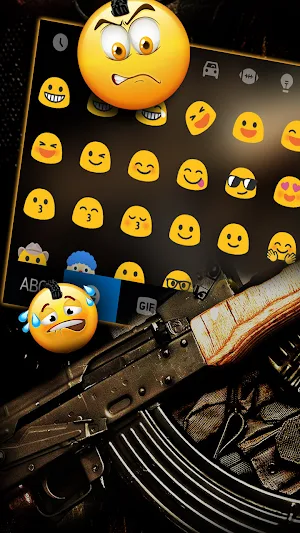 SMG Gun Bullets Keyboard Background Screenshot 2