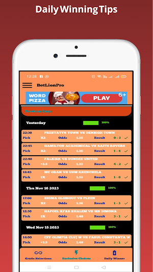 BetLionPro; Betting Tips Hub Screenshot 2
