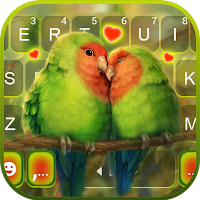 Love Heart Parrots Keyboard Background