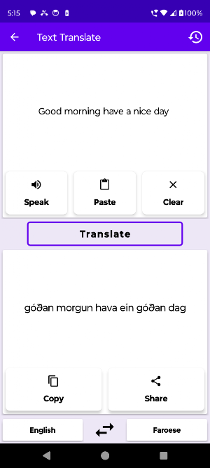 English To Faroese Translator Screenshot 1