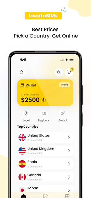 Yaalo eSIM: Buy Travel Data Screenshot 0
