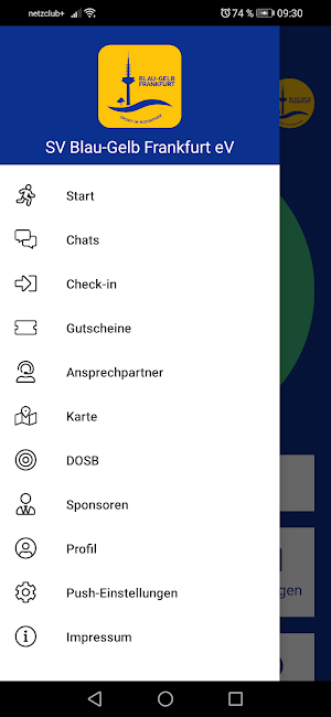 SV Blau-Gelb Frankfurt e.V. Screenshot 2