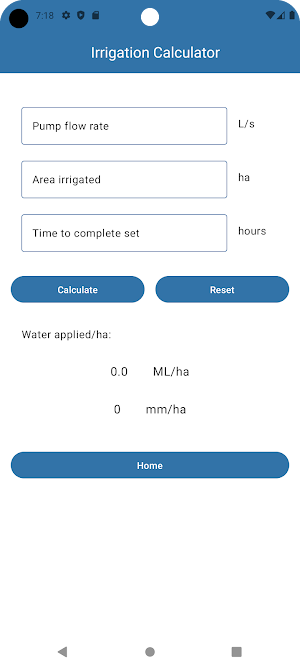 Irrigation Calculator Screenshot 1