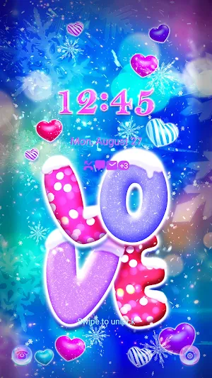Winter Love Heart - Wallpaper Screenshot 1