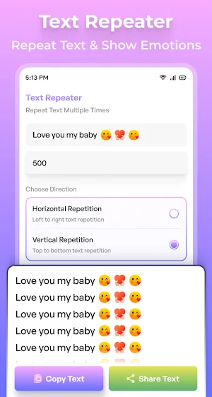 Letter to Emoji: Text Repeater Screenshot 0