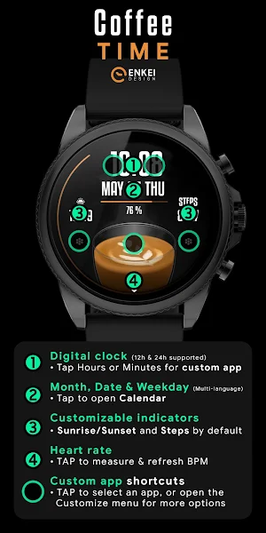 Coffee Time - watch face Screenshot 3
