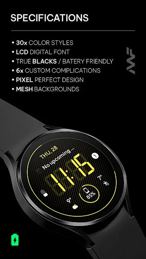 Awf Lean Digital - watch face screenshot 2