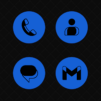 Black On Blue Flat Icons