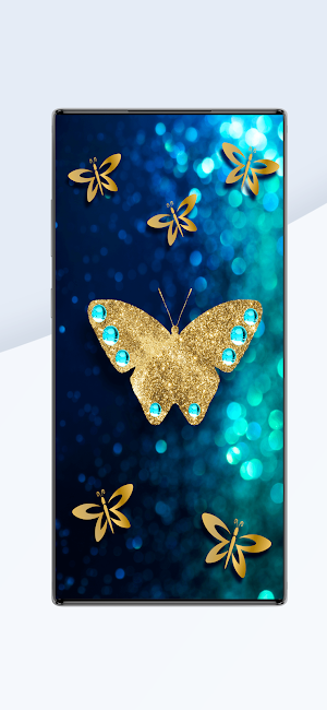Golden Butterflies Lock Screen Screenshot 0
