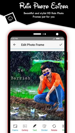 Rain Photo Frame Screenshot 0