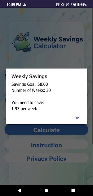 Weekly Savings Calculator Screenshot 3