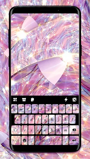 Shiny Pink Diamond Keyboard Background Screenshot 0