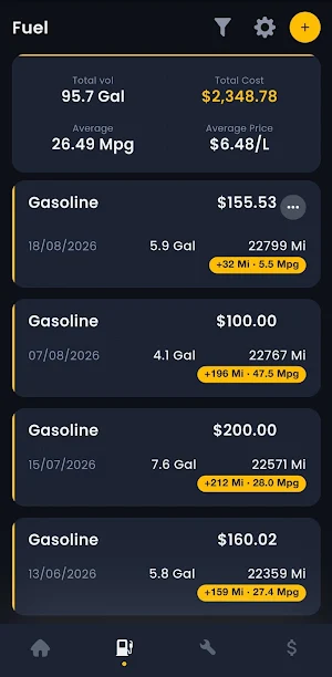 Car Control - Fuel & Costs Screenshot 2