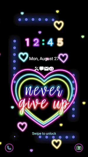 Neon Never Give Up - Wallpaper Screenshot 1