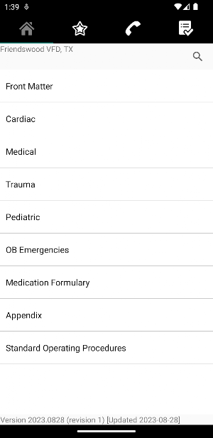 Friendswood VFD EMS Protocols Screenshot 0