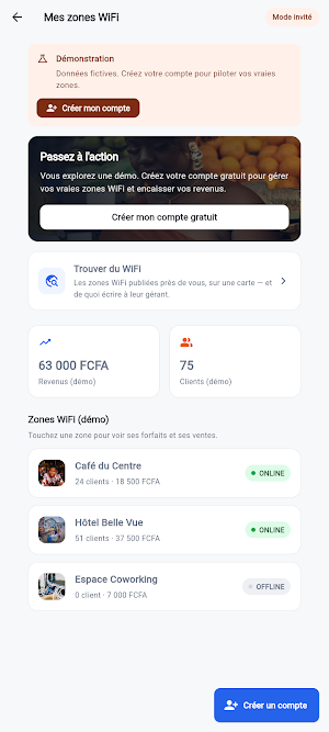 WiNet : Gérer une Wifi Zone Screenshot 0