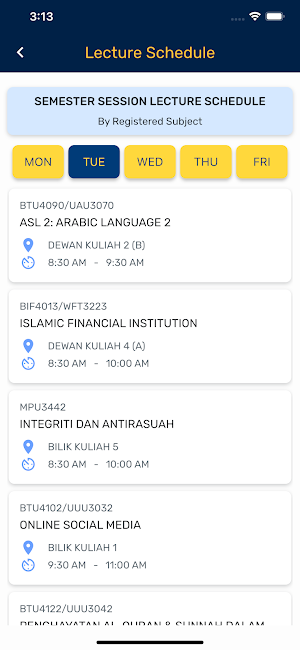UniSIRAJ iStudent Screenshot 3