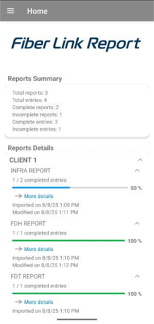 Fiber Link Report Screenshot 0