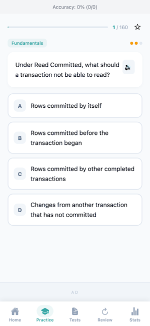 Database Isolation Levels Quiz Screenshot 1