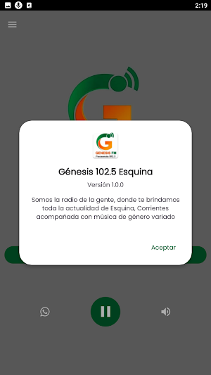 Génesis 102.5 Esquina Screenshot 2