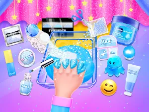 Pink & Blue Makeup Slime Screenshot 2