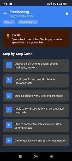 Freelance Money Guide Screenshot 1