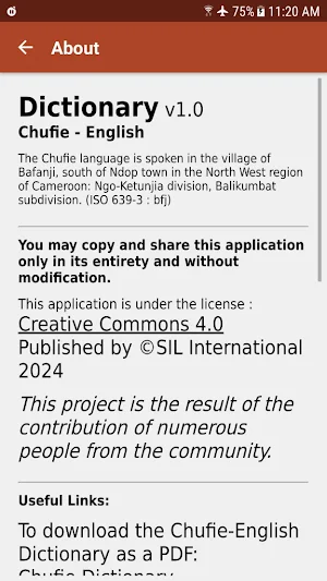 Chufie'-English Dictionary Screenshot 0