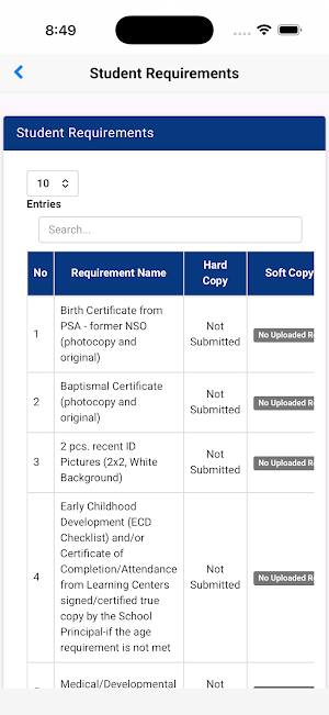 SPALC Mobile Portal Screenshot 2