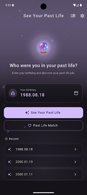 Past Life Job Test Screenshot 0