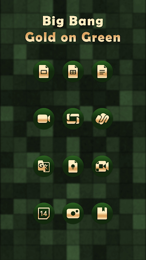Big Bang Gold On Green Icons Screenshot 1