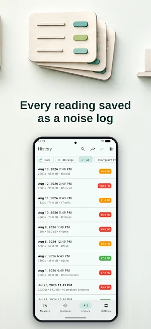 NoiseLedger: dB Meter & Log Screenshot 2