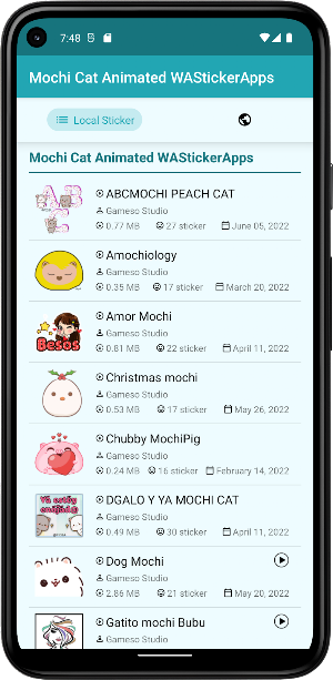 Mochi Cat Animated WASticker Screenshot 0