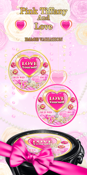 Pink Tiffany Love - Watchface Screenshot 2