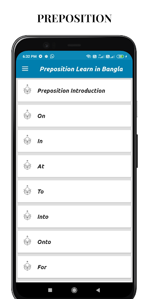 Preposition Learn in Bangla Screenshot 1