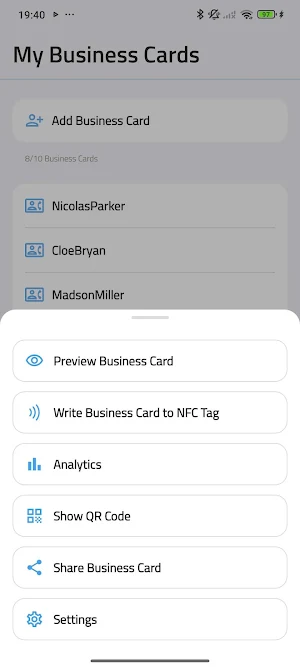 NFC.cool Business Card Maker Screenshot 3