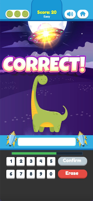 Dino Math Quest - Math Games Screenshot 1
